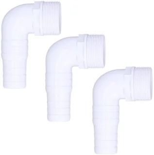 Elleboogadapterconnector 90 graden, 3 stuks