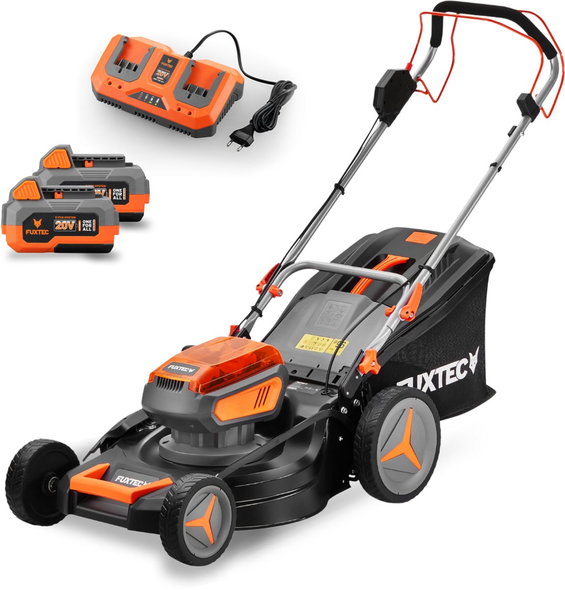 De FUXTEC FX-E2RM46 40V Accu Grasmaaier Set in één oogopslag