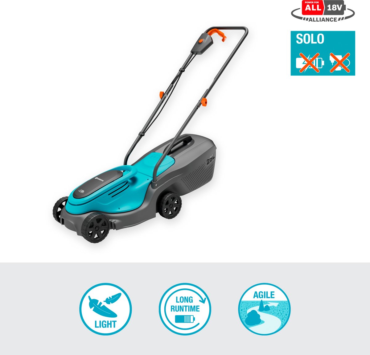 Wat vinden we goed aan de GARDENA PowerMax 30/18V P4A Solo Grasmaaier 18V 300mm