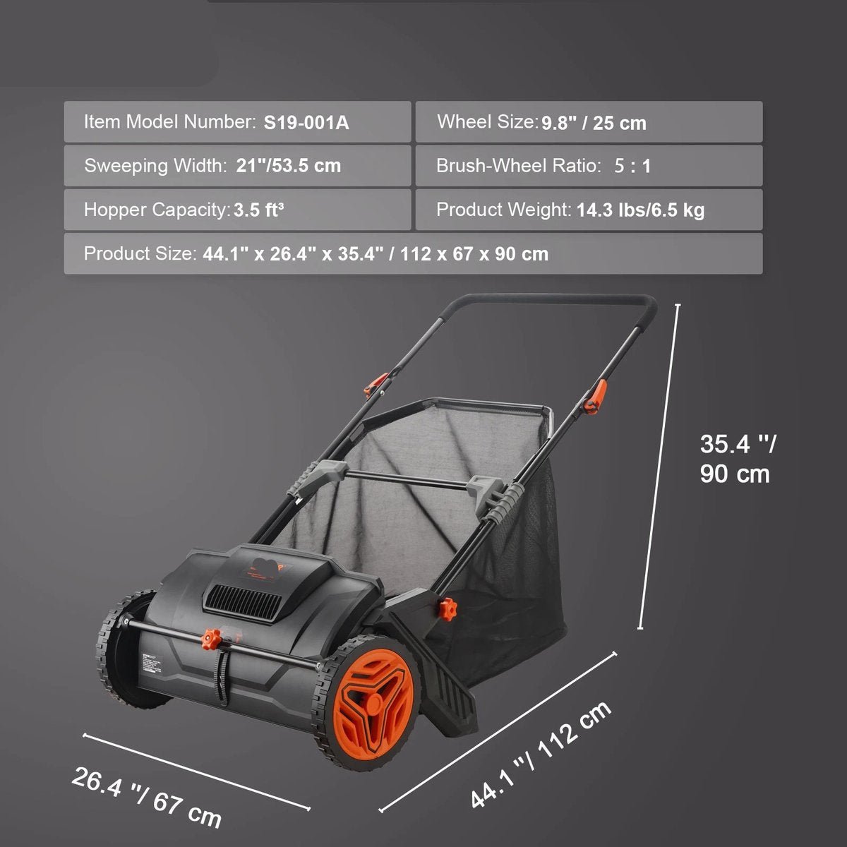 Wat vinden we goed aan de Gazonveger Kunstgras 53 cm met 100 L opvangbak zwart
