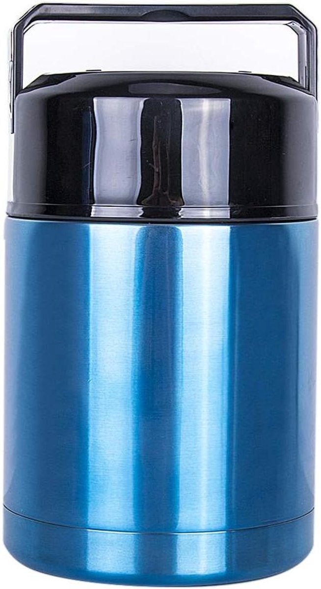 De Geïsoleerde voedselcontainer 36 oz blauw in één oogopslag