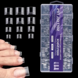 Gel nagelstickers voor teennagels (vierkant) - set 12 maten