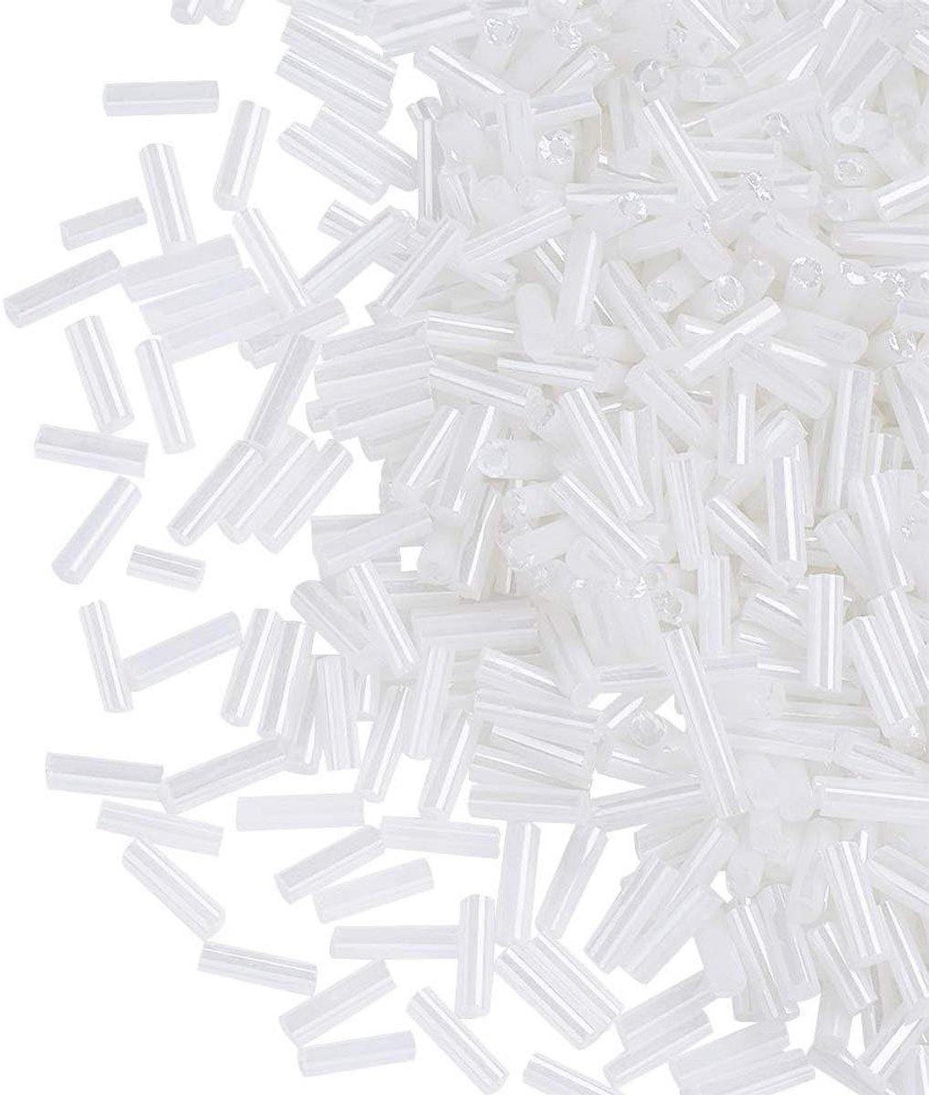 Glazen Bugel Zaadkralen Set 6x18mm Wit