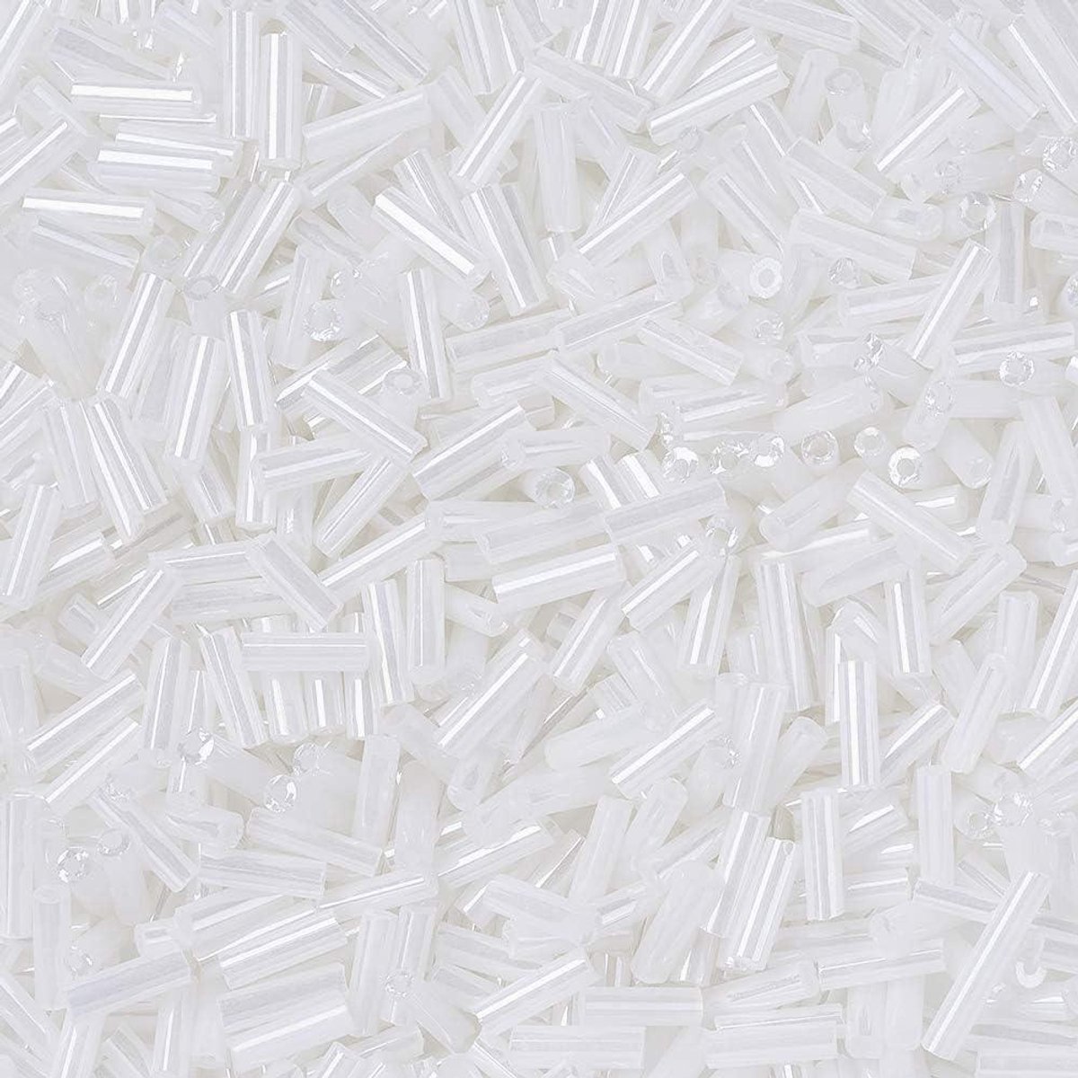 Glazen Bugel Zaadkralen Set 6x18mm Wit