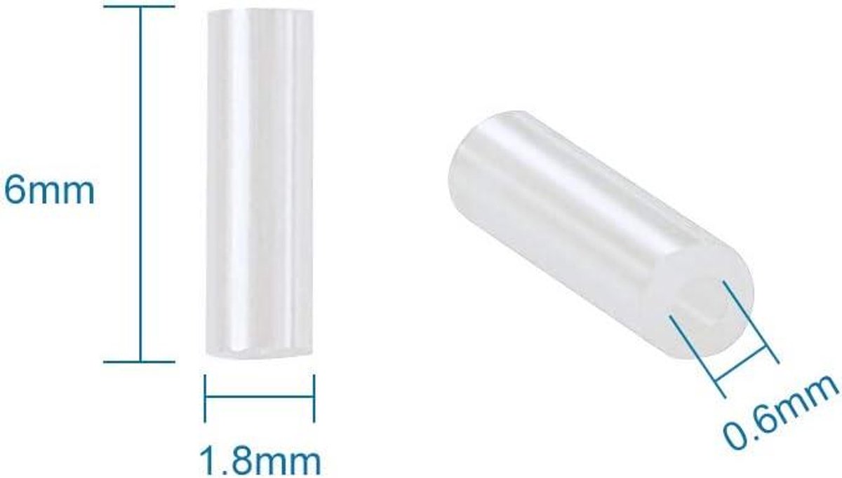 Glazen Bugel Zaadkralen Set 6x18mm Wit
