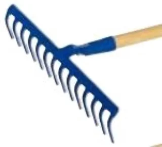 Grasbezem bladhark 90 cm blauw
