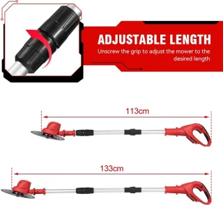 Grasmaaier Grastrimmer Rood incl. 2 accu's en oplader