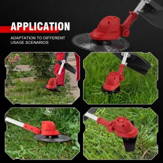 Grasmaaier Grastrimmer Rood incl. 2 accu's en oplader