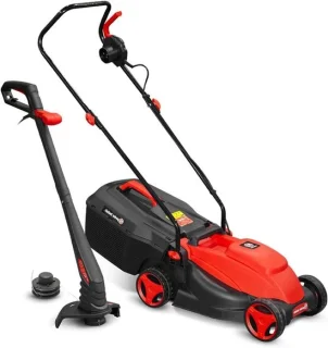 Grasmaaier Grastrimmer Set - Tuinonderhoud - Gazon Verzorgen - Elektrisch Aangedreven - 32cm Maaibreedte - Rood