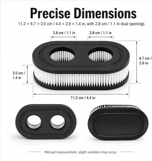 Grasmaaier-luchtfilters 2 stuks – ovaal vervangend filter