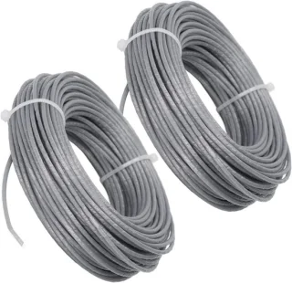 Grasmaaier staalkabel koord nylon lijn 24m 2.0mm grijs