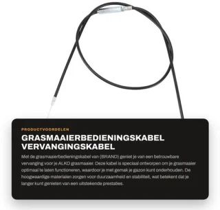 Grasmaaierbedieningskabel 1,4 M - Vervanging - Tuingas - Tractiemotor - Hoogwaardig Rubber/Staal - Flexibel en Duurzaam - Bedieningskabel
