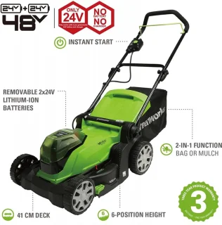 Greenworks G24X2LM41 48V Accu Maaier