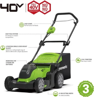 Greenworks G40LM41K2X accu grasmaaier 40V 2x2AH
