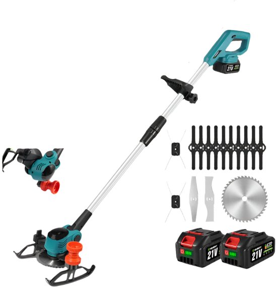 Handmaaier 6-Inch 21V Elektrisch met Verstelbare Kop en 2 Accu's