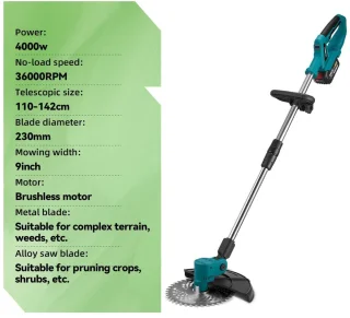 Handmaaier Bosch Accu Grasmaaier 4000W 9 Inch Borstelloos 2x Accu
