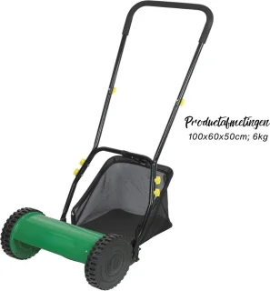 Handmatige Grasmaaier 30 cm Groen - Kooimesmaaier Met Opvangbak