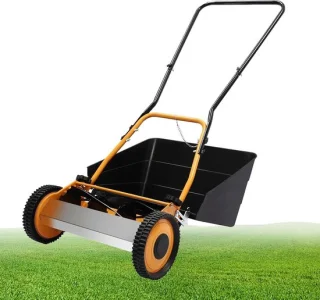 Handmatige grasmaaier/duwmaaier, oranje/zwart