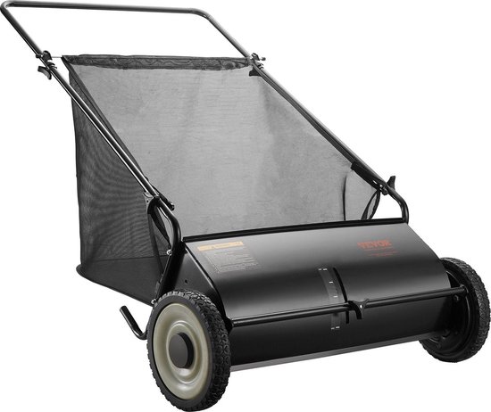 Handmatige tuinveger 66 cm met 198L opvangzak staal