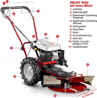 Hecht 5060 hooggrasmaaier 60 cm