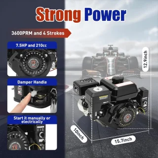 Horizontale viertaktmotor 7,5 pk (212 cc)