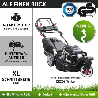 Indsutrialhome BRAST Benzine Trike Grasmaaier