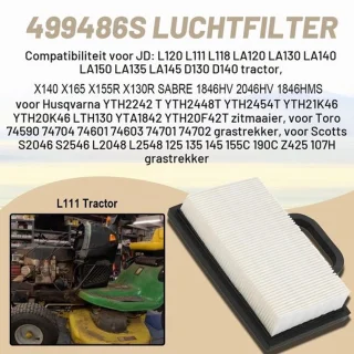 Luchtfilter 273638 499486S voor 18-26 HP-motoren