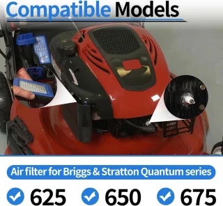 Luchtfilter en bougiefilter voor grasmaaier Quantum 625 650 675