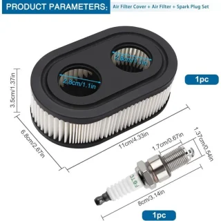 Luchtfilterdeksel, f6tc-bougie en grasaaierluchtfilter voor Briggs & Stratton 650exi, 675exi, 675is