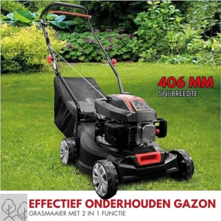 Luxe Benzine Grasmaaier Zelfrijdend 406MM 40L Zwart