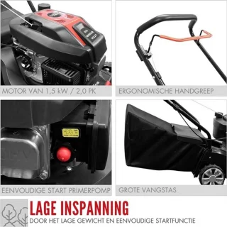 Luxe Benzine Grasmaaier Zelfrijdend 406MM 40L Zwart