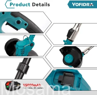 Makita Accu Grasmaaier 18V 2x batterij lichtblauw