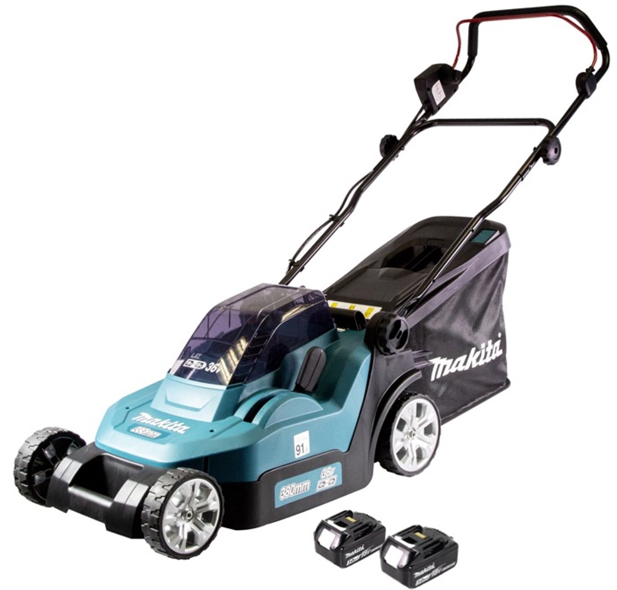 Wat vinden we goed aan de Makita DLM382F2 accu grasmaaier 36V 38 cm 2x3.0 Ah zonder lader