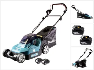 Makita DLM382M2 Accugrasmaaier 36V 38cm 40L + 2x4.0Ah Accu