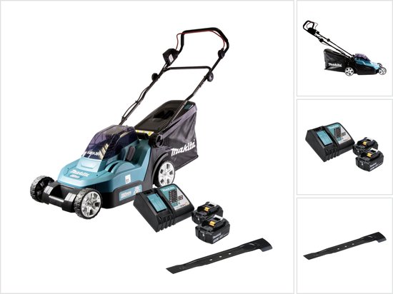Makita DLM382RF2 accugrasmaaier 36V 38cm inclusief 2 accu's en lader