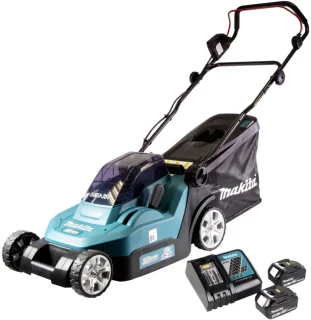 Makita DLM382RT2 accu grasmaaier 36V 38 cm 40L + 2x 5.0 Ah accu + lader