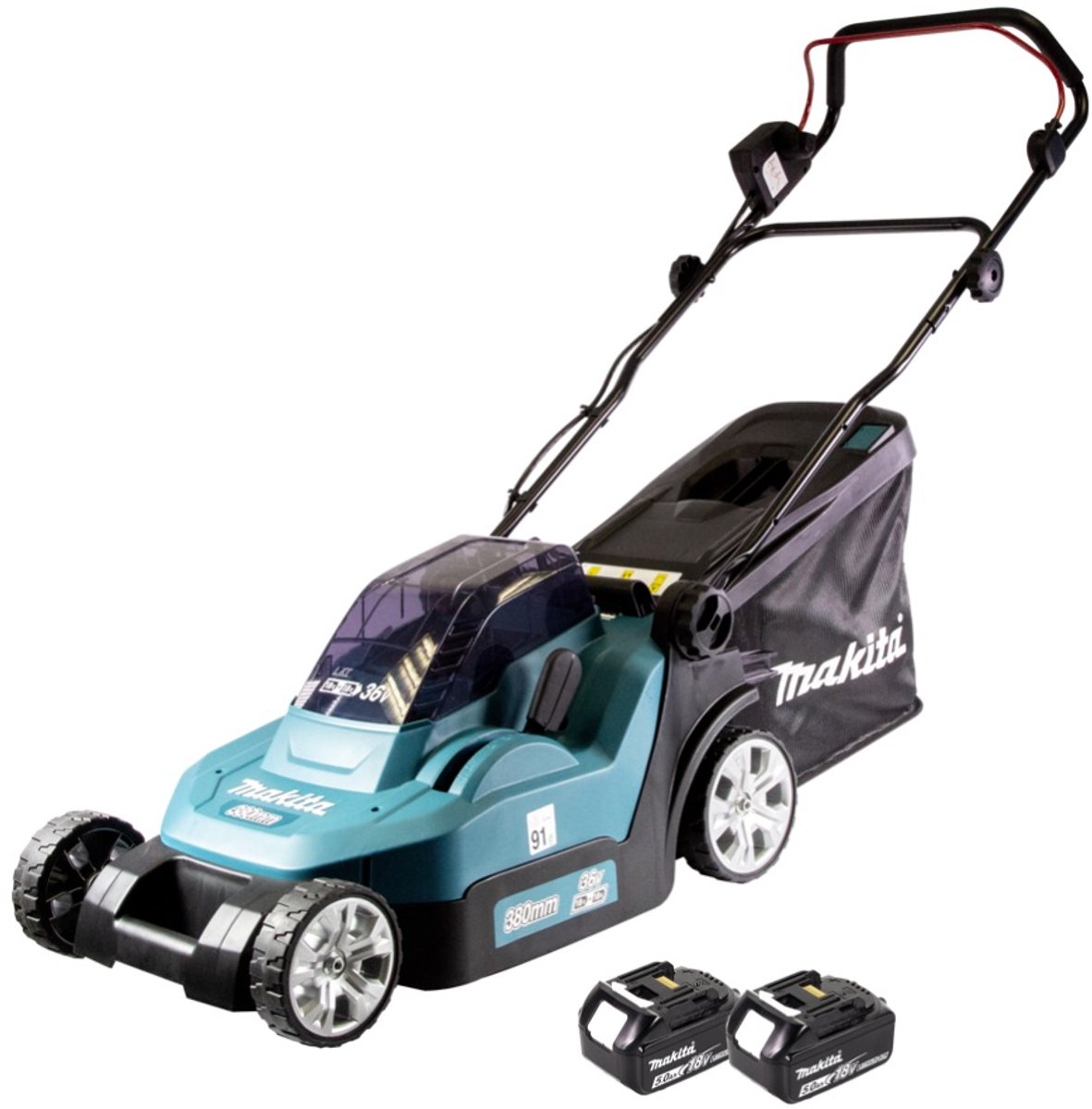 Wat vinden we goed aan de Makita DLM382T2 accugrasmaaier 36V 38 cm 2x5.0Ah Zonder lader