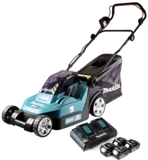 Makita DLM432PM4 accu grasmaaier 36V 43 cm + 4x 4.0Ah accu + lader