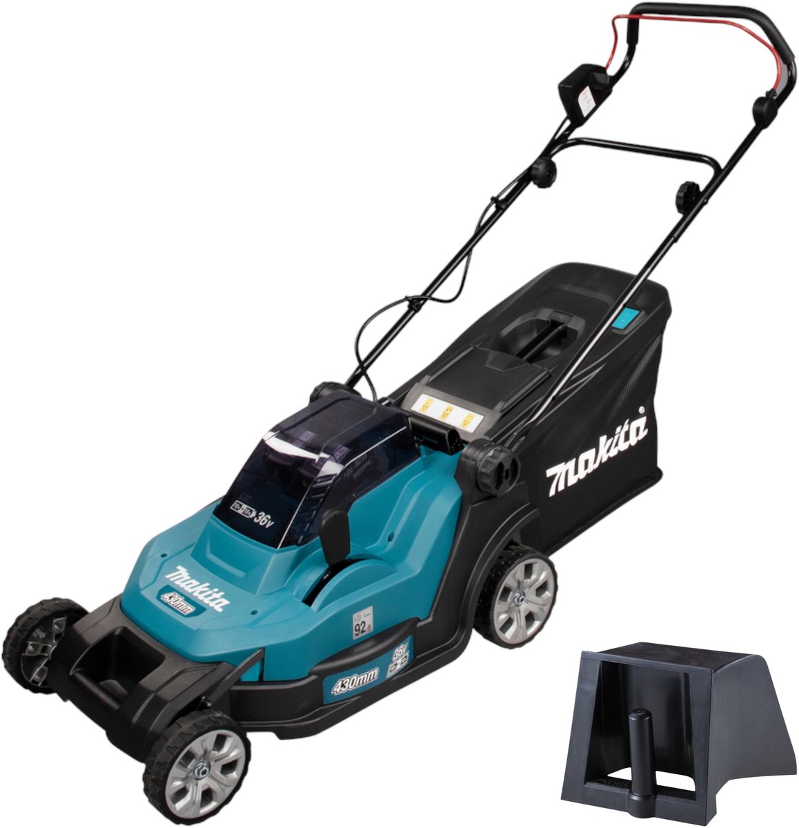 De Makita DLM432Z Accu Grasmaaier 36V 43cm Brushless Solo in één oogopslag