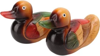 Mandarijneend beeldjes (set van 2)