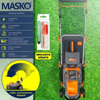MASKO ECO-X10 Accu Grasmaaier Met Li-Ion Accu's En Lader