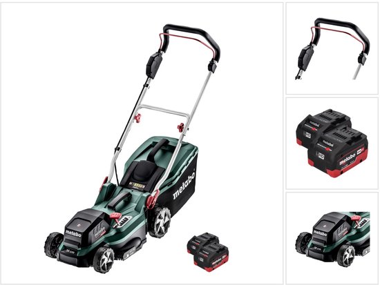 Metabo RM 36-18 LTX BL 36V accugrasmaaier + 2 accu's 5,5 Ah zonder lader