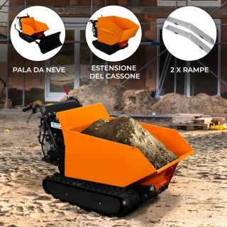 Mini Dumper 270cc 500kg Rupsbanden Petrol Kiepwagen