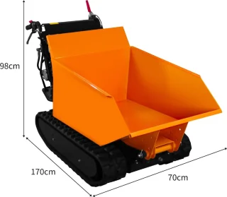 Mini Dumper 270cc 500kg Rupsbanden Petrol Kiepwagen