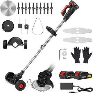MKSS® Zweefmaaier Accu - Handmaaier met Wielen Zwart