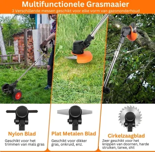 MKSS Zweefmaaier Bosmaaier Accu Grastrimmer Handmaaier Zwart Rood