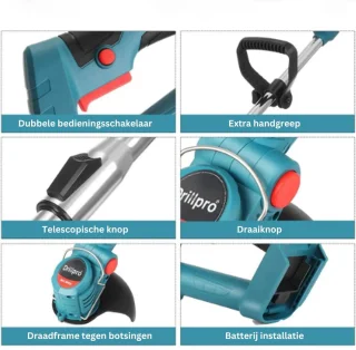 MKSS® Zweefmaaier Grastrimmer Accu Licht Blauw
