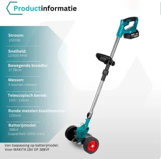 MKSS® Zweefmaaier Grastrimmer met Accu blauw