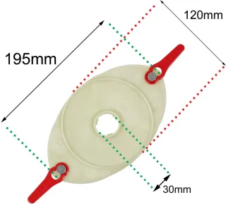 Montage disc en plastic blades voor grasmaaier