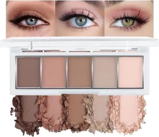 Nude oogschaduwpalet met 5 kleuren
